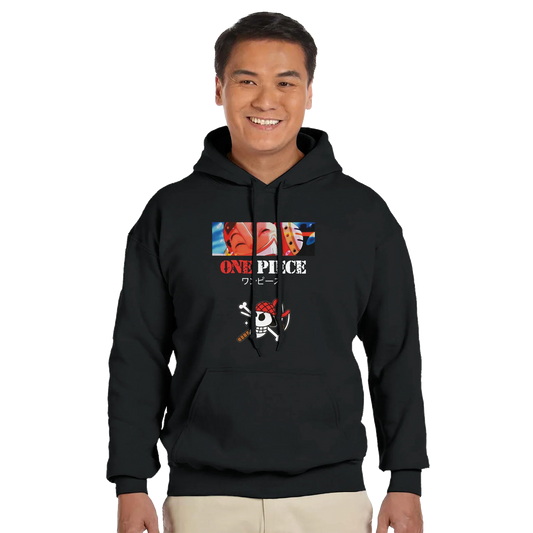 Ussop One Piece Hoodie Unisex with anime graphics, black color, cotton-polyester blend.